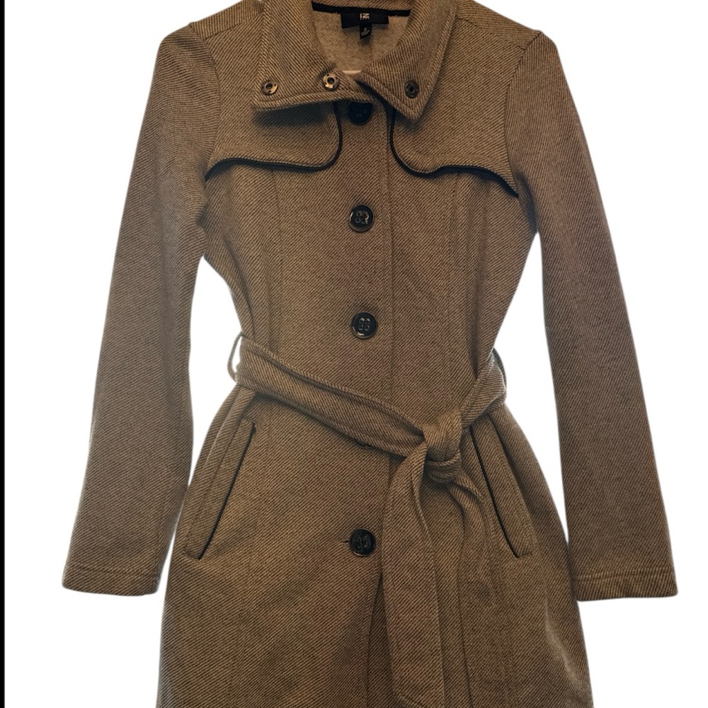 Iz Byer Tan Belted Trench Coat